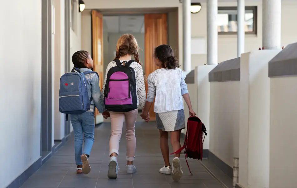 Children together in modern school