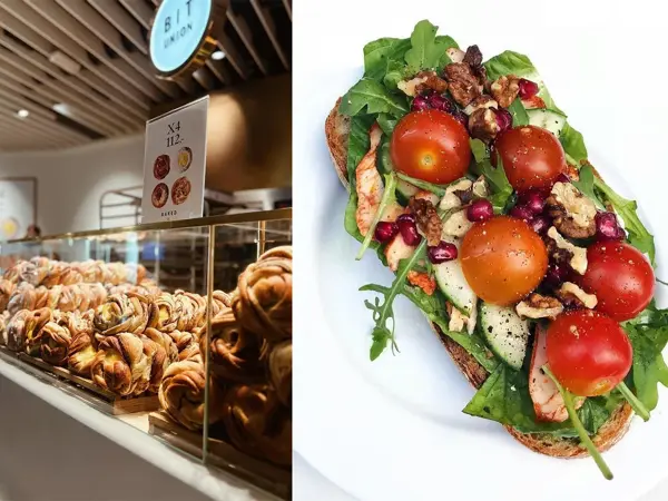 Kaffe, bollder og sandwich