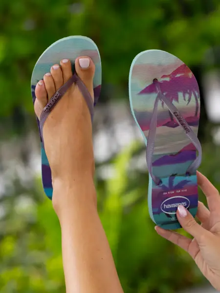Havaianas flip flops med palmestrand motiv på såle 