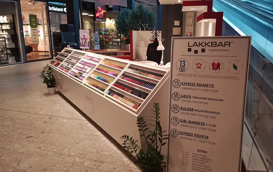 Fasade til Lakkbar på Ski storsenter 