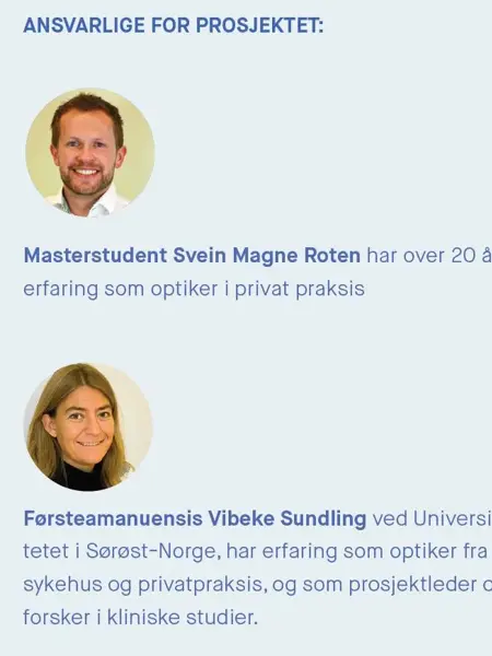 tekst og bilder med informasjon om ansatte