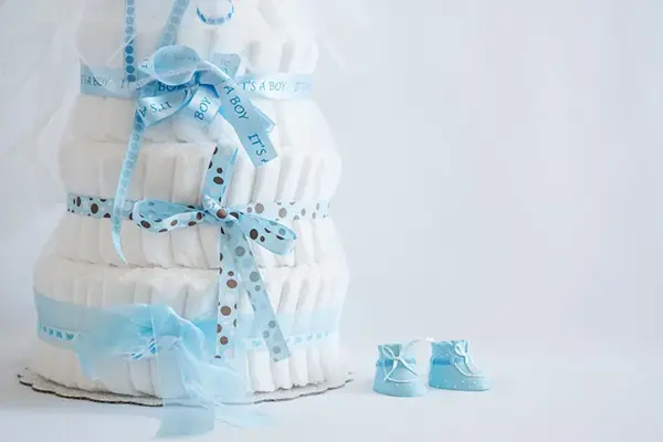 Kake formet som bleier