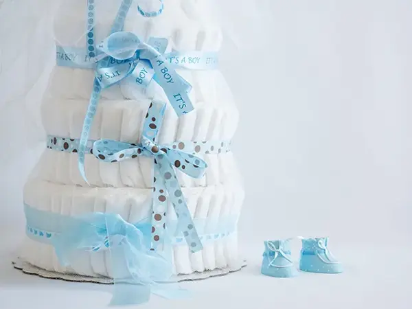 Kake formet som bleier