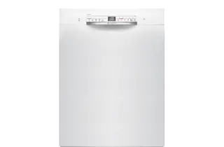 Hvit oppvaskmaskin fra Bosch.