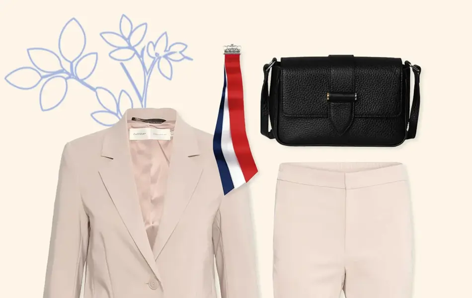 Kollasj med antrekk til dame.