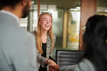 young graduate keen to impress at her first interview