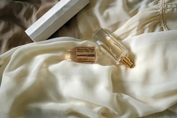 perfume bottle on a silky background