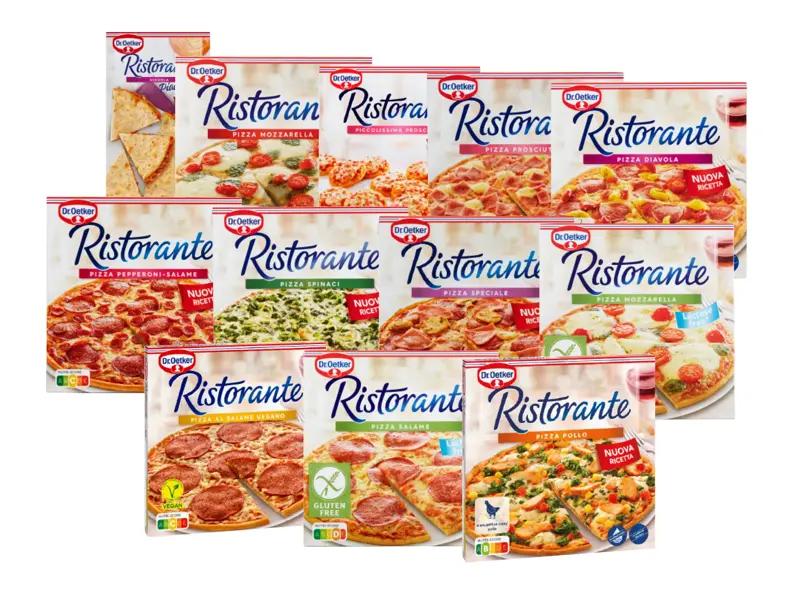 Utvalg av Dr. Oetker Ristorante pizzaer