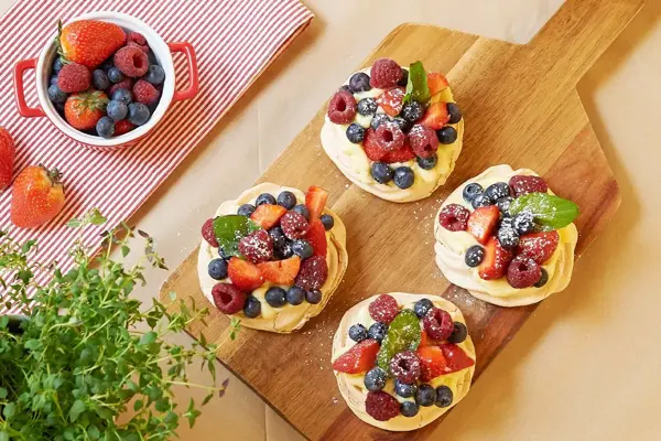 Pavlova-kaker på en skjærefjøl