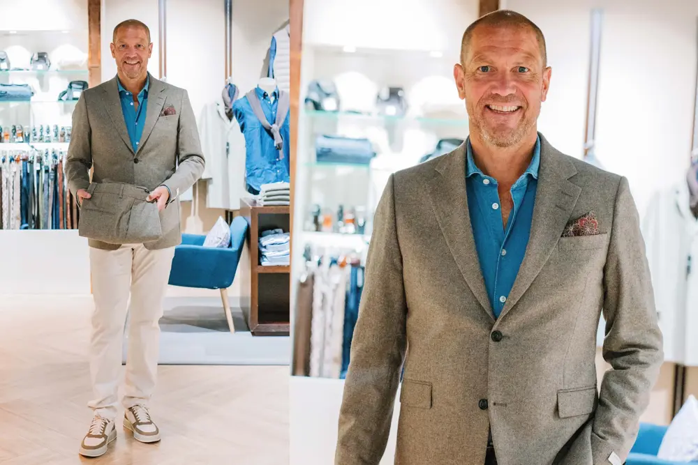 Mann i klær fra Skonnord