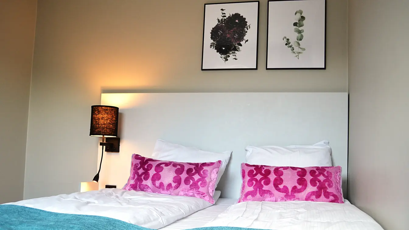 seng, lamper, bilder, rosa puter