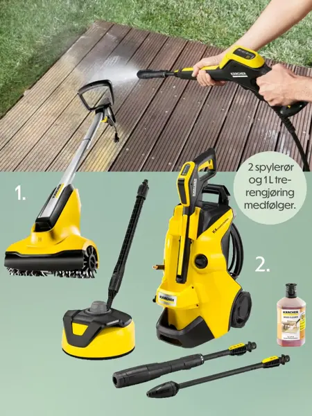 Redskaper til å vaske terrasse