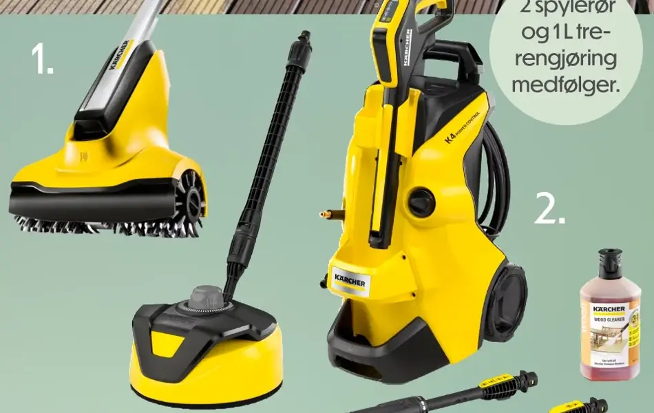 Redskaper til å vaske terrasse