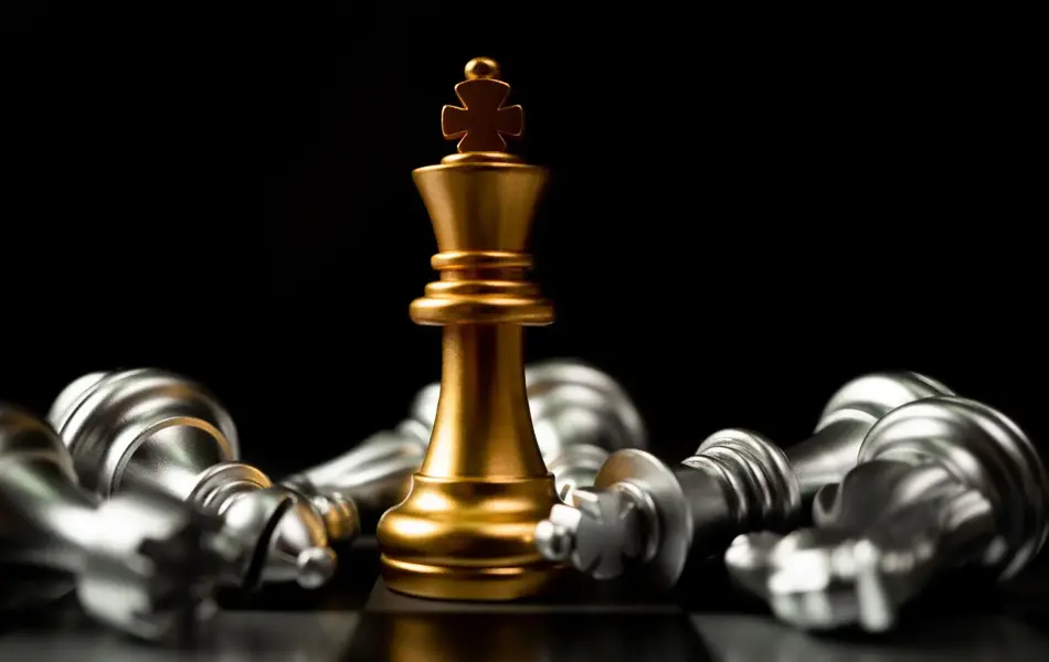 Sjakkbrikker i gull og sølv