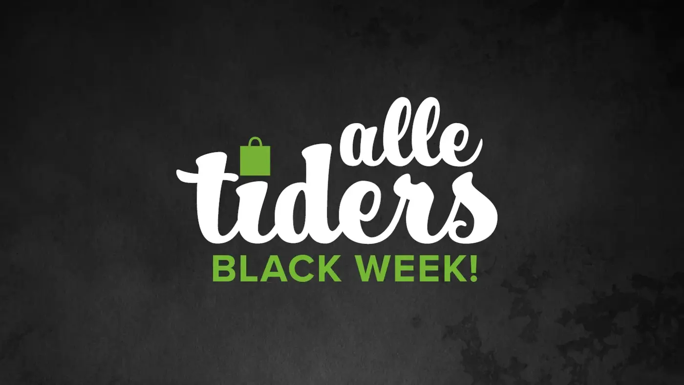 alle tiders black week-logo på svart bakgrunn