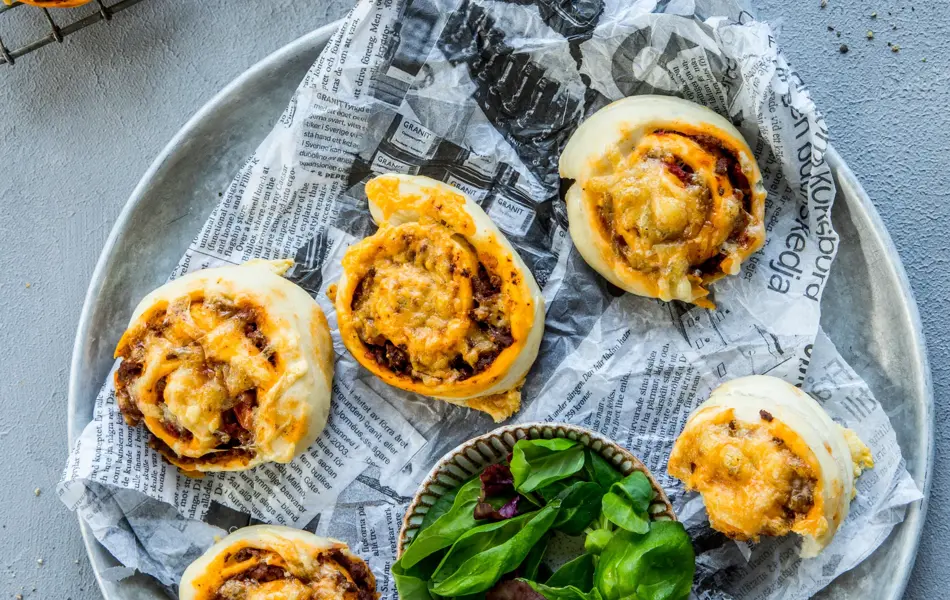 Pizzasnurrer på et fat