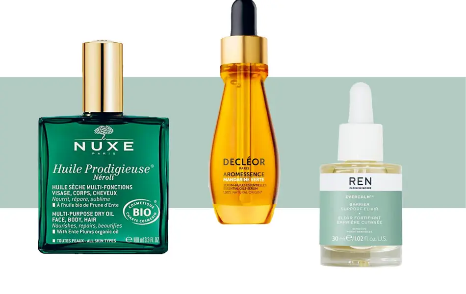 Oljer og serum fra Nuxe, Decleor og REN