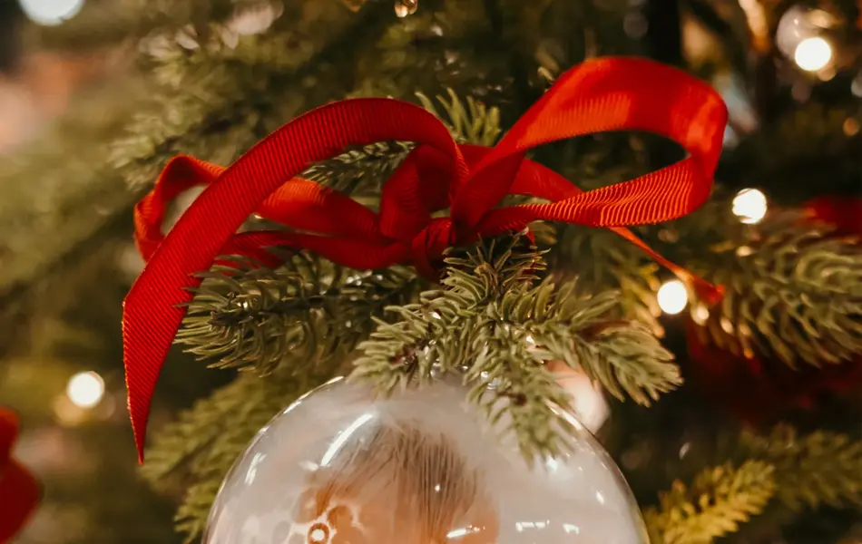 Julekule med foto inni