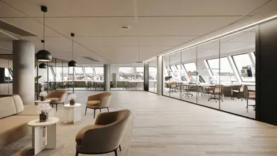 3D illustrasjon av 7. etasje på Vika Atrium