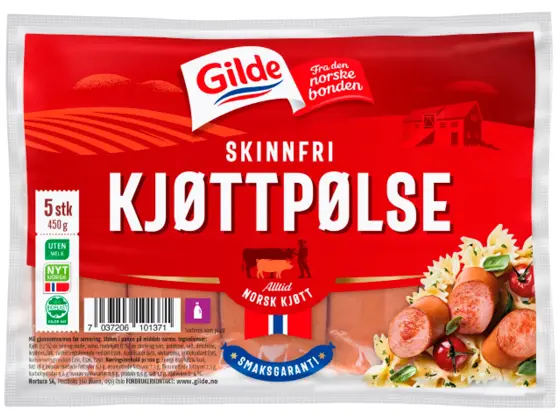 Gilde skinnfri kjøttpølse 5 stk