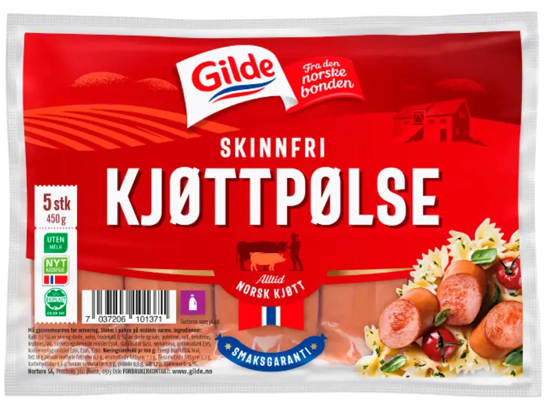 Gilde skinnfri kjøttpølse 5 stk
