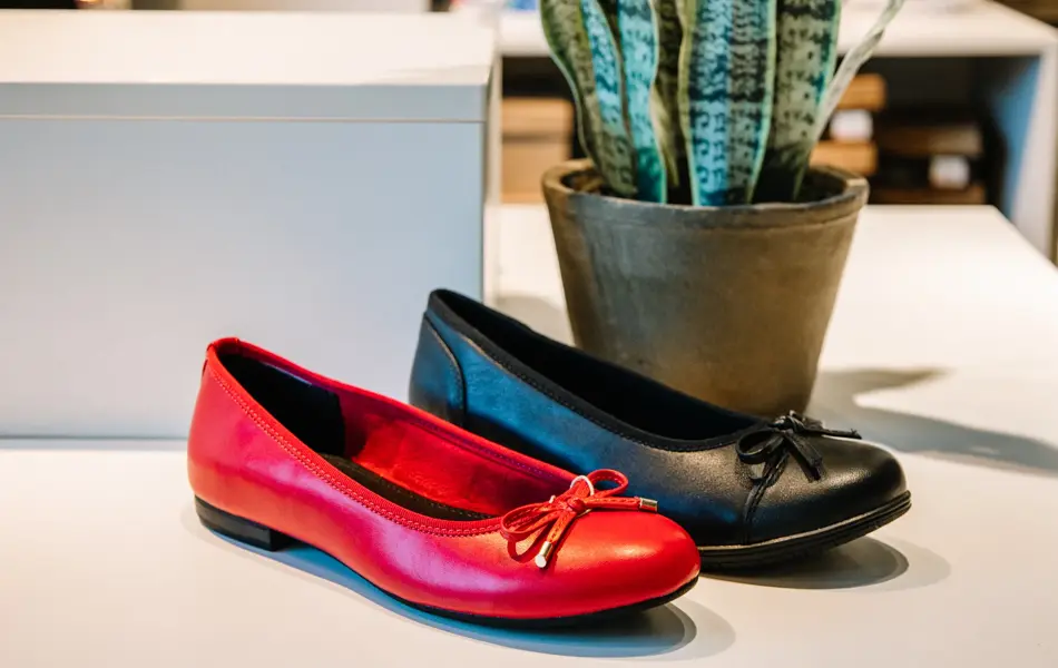 Nærbilde av ballerinasko