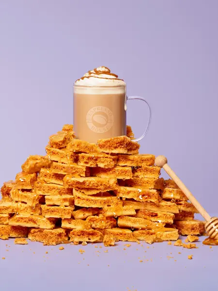 Honeycomb latte fra Espresso House