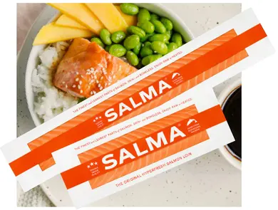 Salma lakseloin i pakker