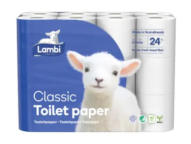 Pakke med Lambi Classic toalettpapir.