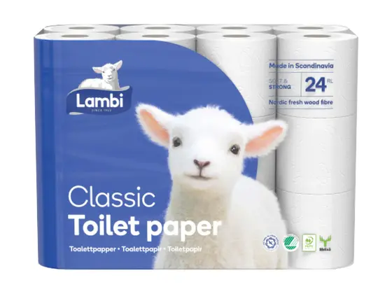 Pakke med Lambi Classic toalettpapir.