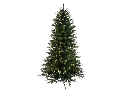 Kunstig juletre med integrerte LED-lys.