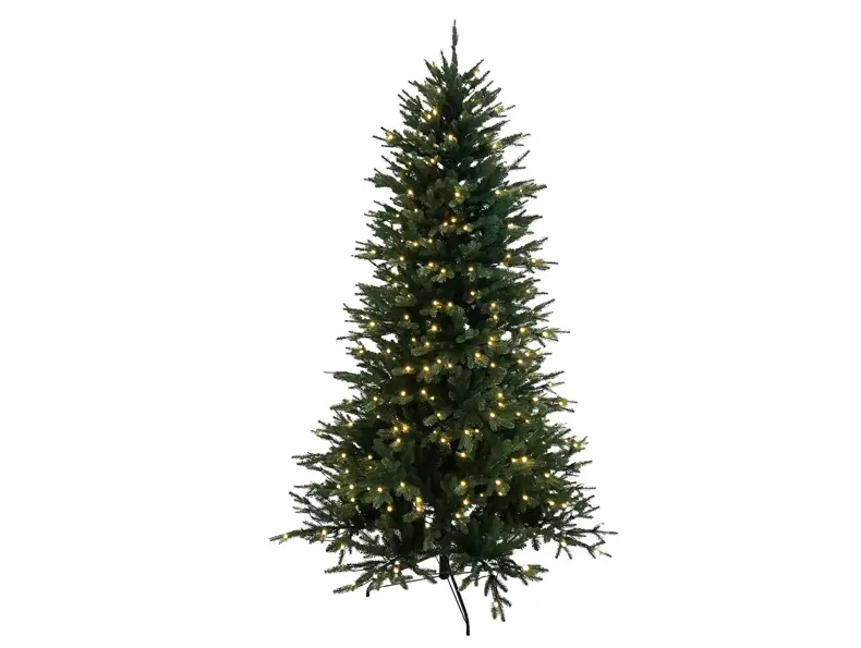 Kunstig juletre med integrerte LED-lys.