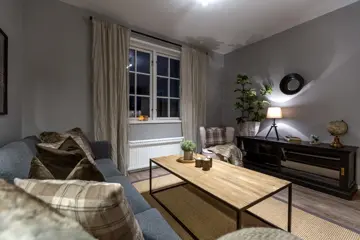 Bilde av stue i en leilighet på Skitorget på Skeikampen