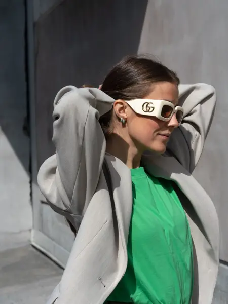 Hvite Gucci solbriller 