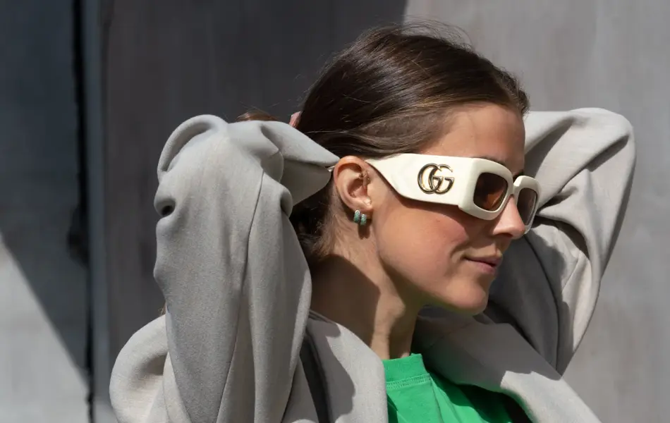 Hvite Gucci solbriller 