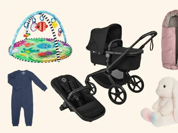 utstyr til baby, vognpose, vogn, vippestol
