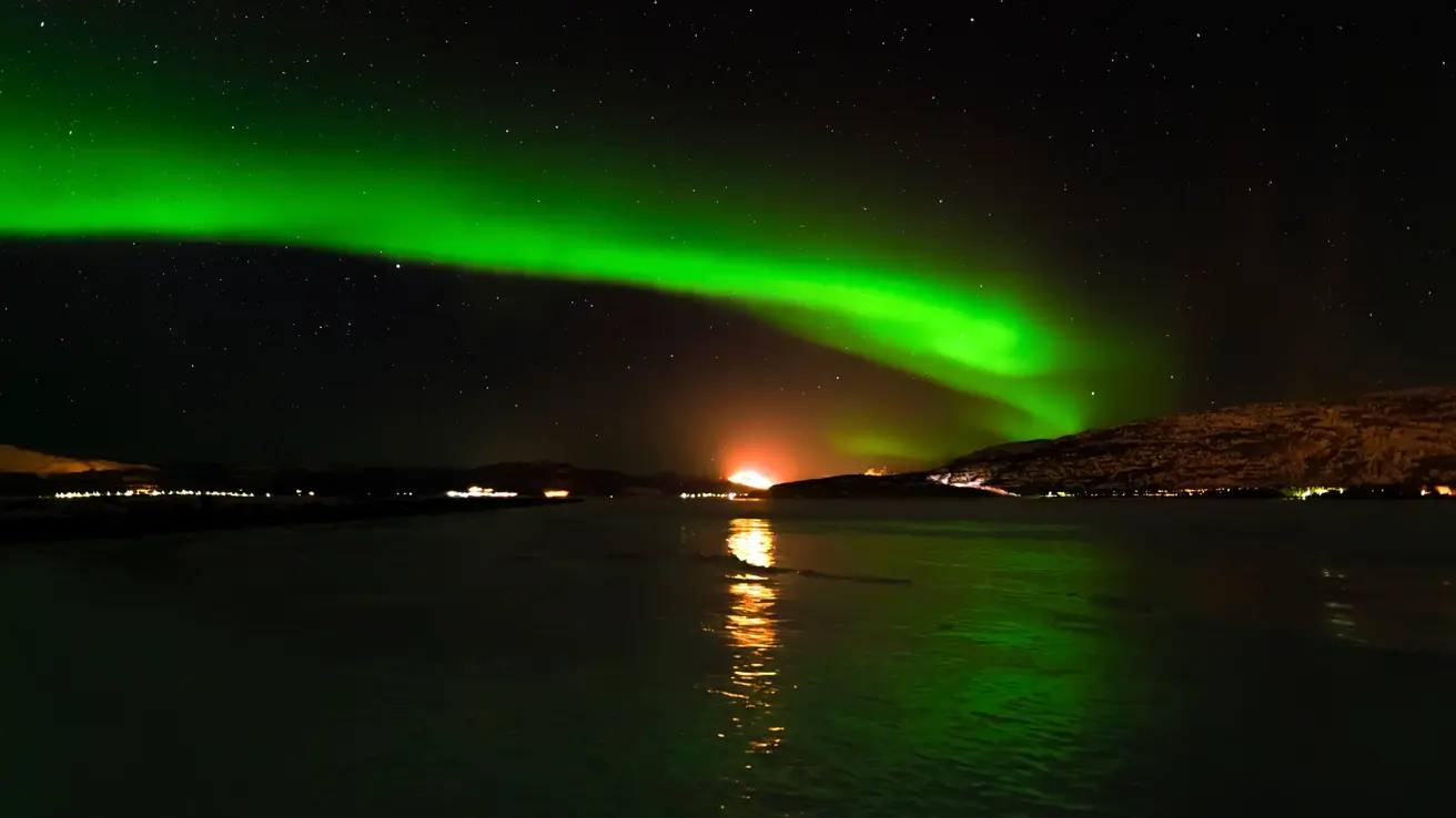 Bilde av Nordlys om natten