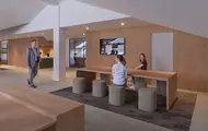 Illustrasjonen viser et kontorprosjekt på Thon Senter Sartor. På bildet ser man kontorlandskapet.