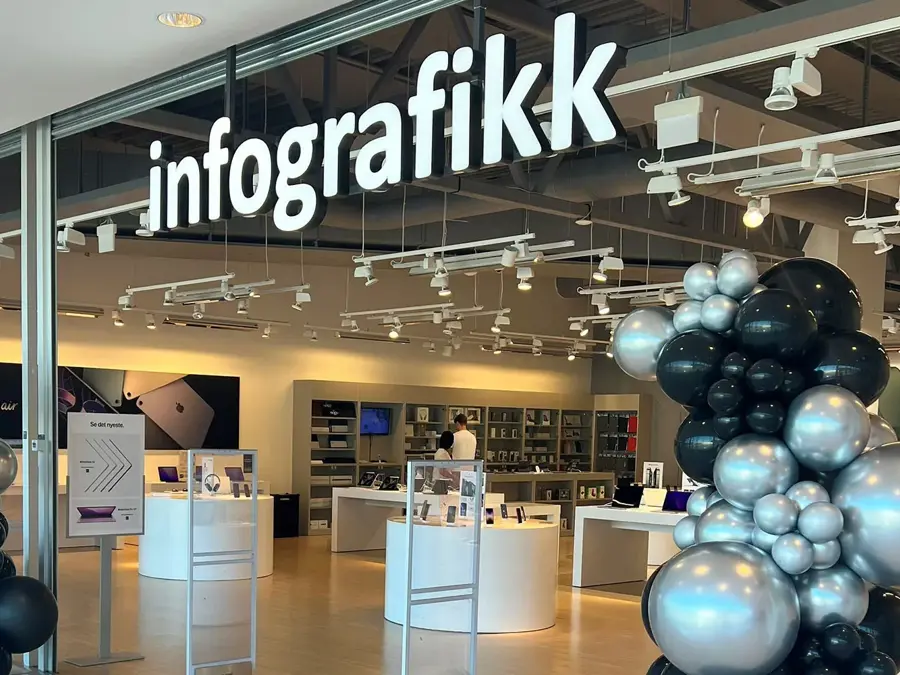 Infografikk butikk med ballonger