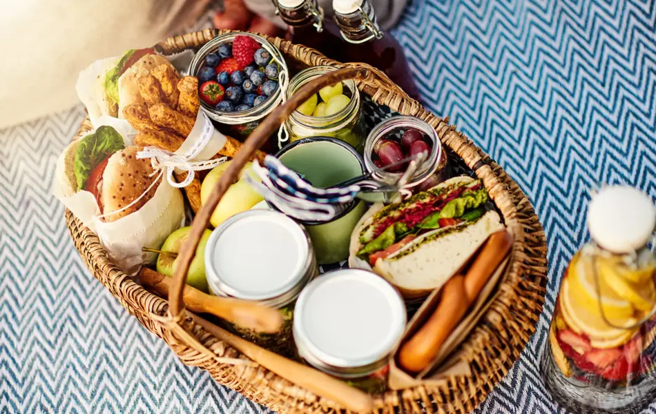 Shot of food at a picnic setting