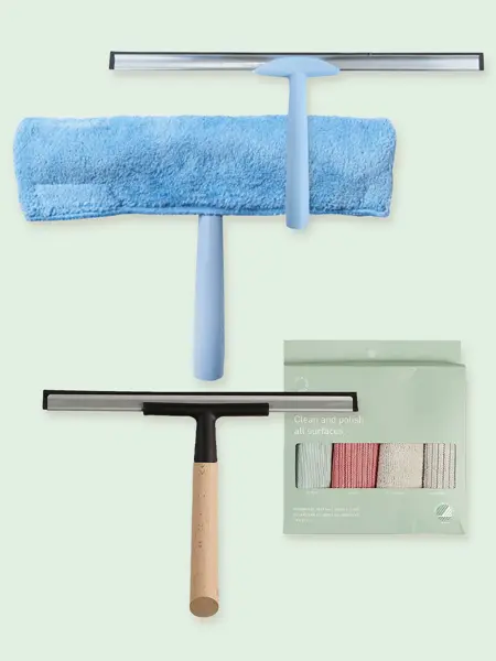 Kollasj av vaskeutstyr