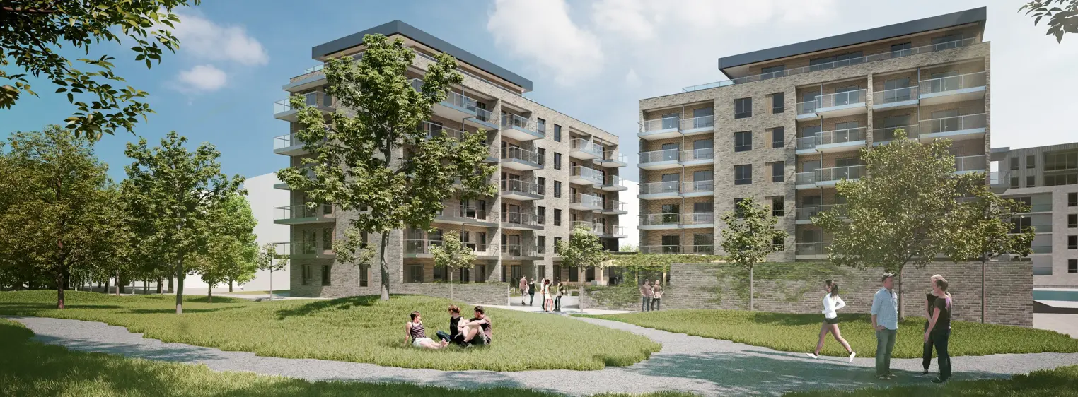 Illustrasjon av boligprosjektet Wendts Hage på Lørenskog.