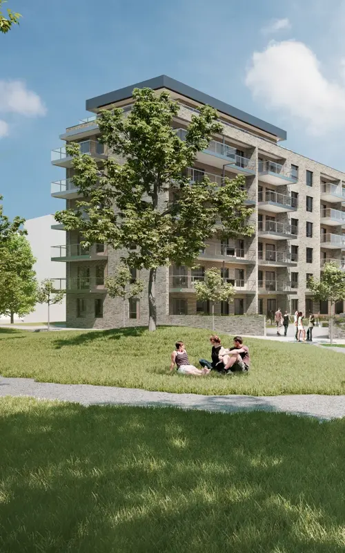 Illustrasjon av boligprosjektet Wendts Hage på Lørenskog.
