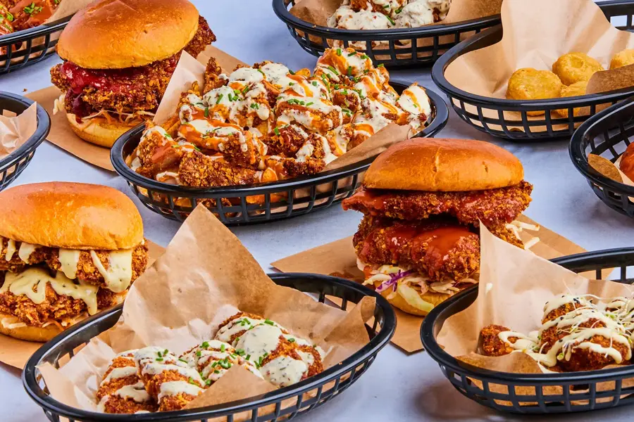 diverse fritert kylling retter