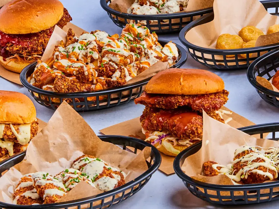 diverse fritert kylling retter