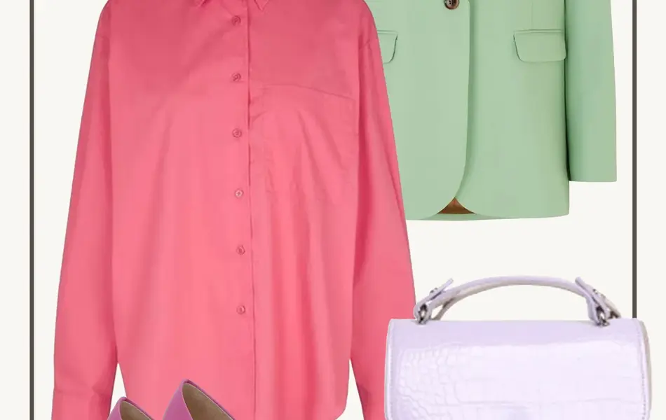 Kollasj av dameklær