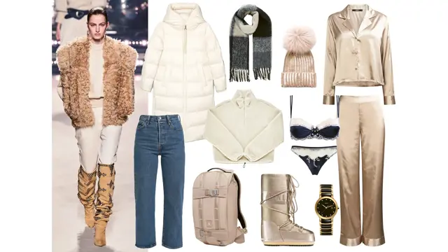 kollasj av vinterklær