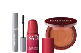 Isadora mascara, blushstift og bronzepudder.