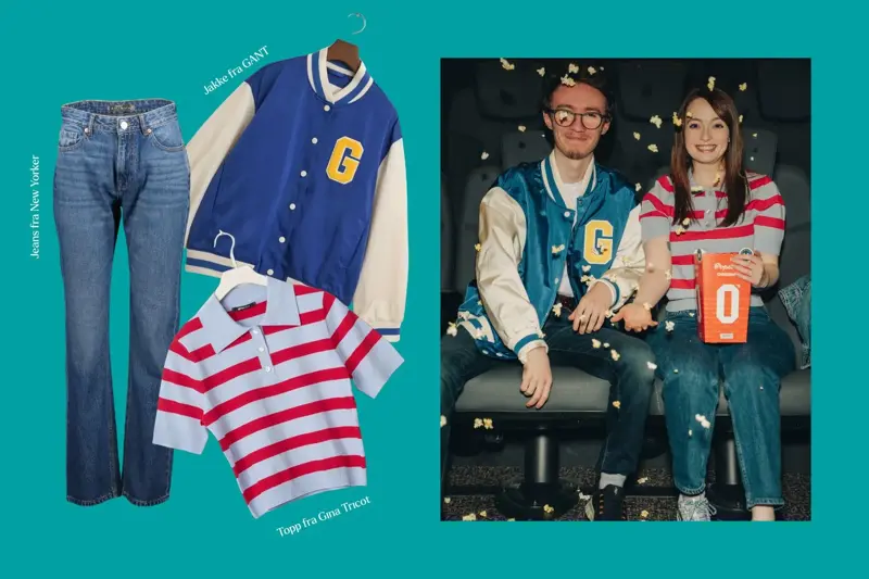 2 på kino som kaster popcorn