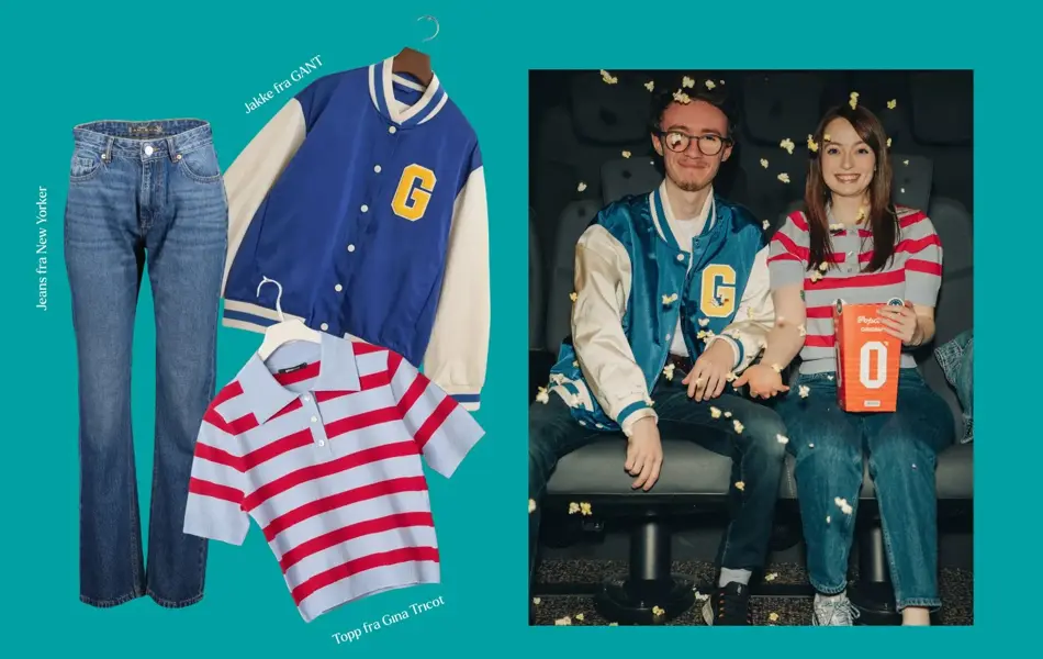 2 på kino som kaster popcorn